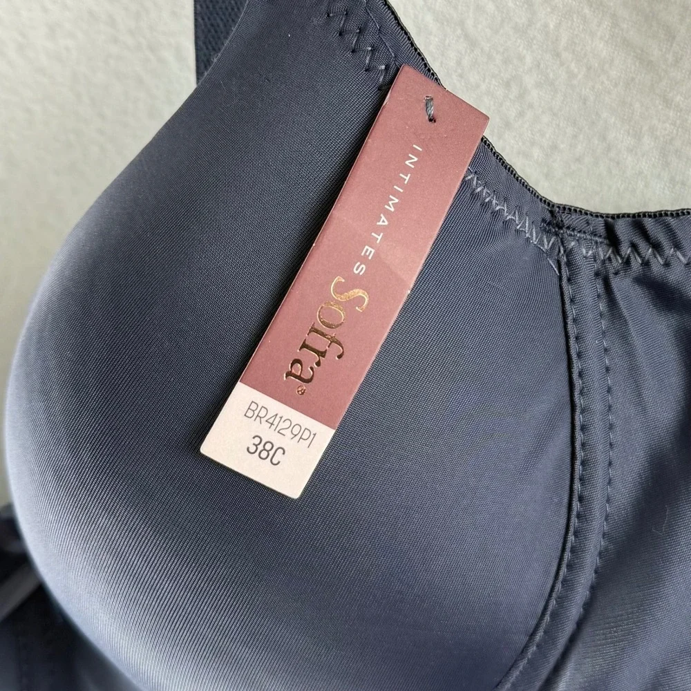NWT Sofra Intimates Blue‎ Gray Padded Underwire T-Shirt Bra 38C BR4129P1